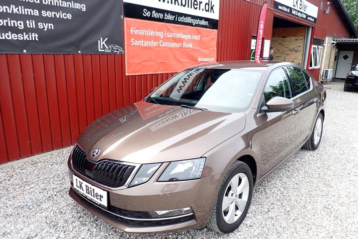 Brun Skoda Octavia fra 2019 set udefra