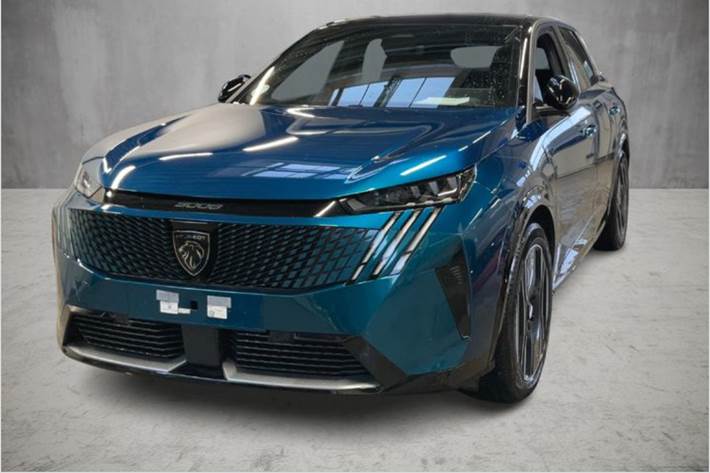 Blå Peugeot e-3008 fra 2024