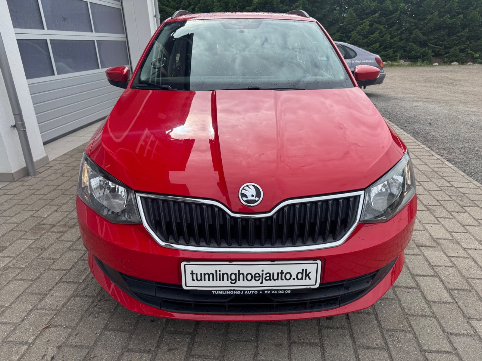 Rød Skoda Fabia fra 2016