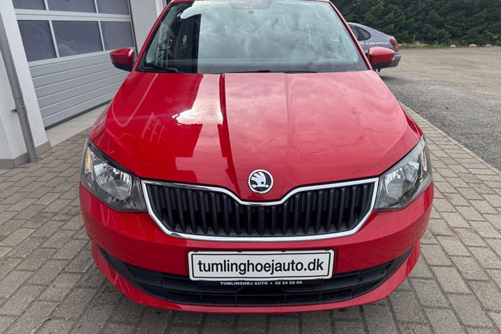 Rød Skoda Fabia fra 2016