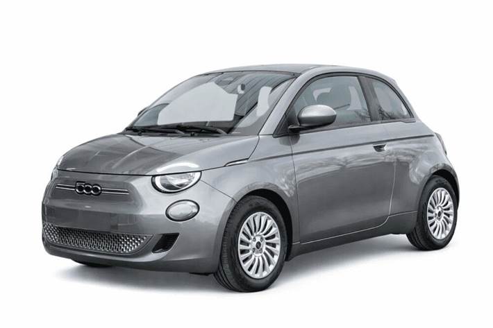 Grå Fiat 500e fra 2023