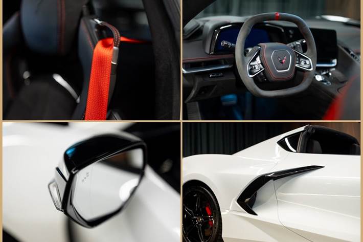 Hvid Chevrolet Corvette fra 2024