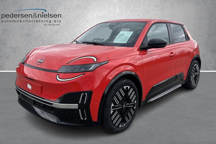 Rød Nissan Micra fra 2026 set udefra