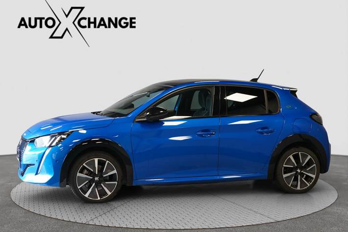 Blå Peugeot e-208 fra 2021