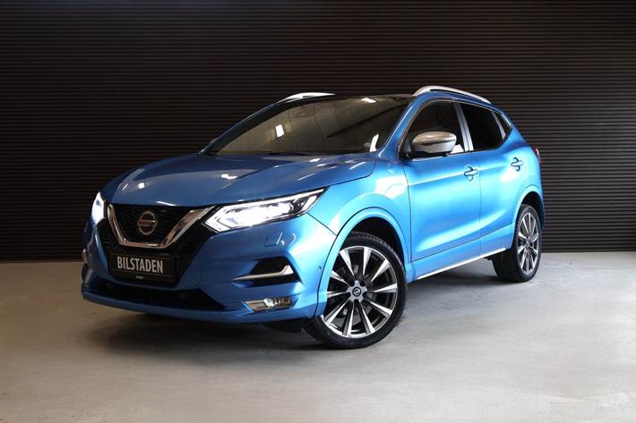 Blå Nissan Qashqai fra 2019 set udefra