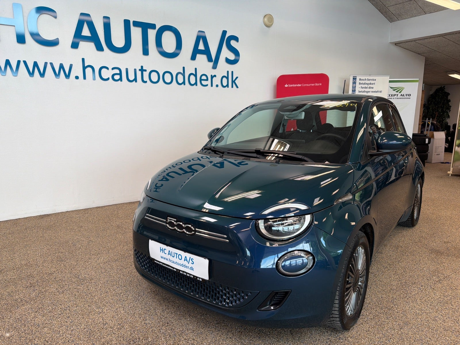 Grøn Fiat 500e fra 2021