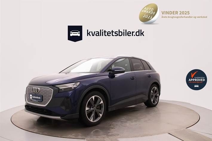 Blå Audi Q4 fra 2021