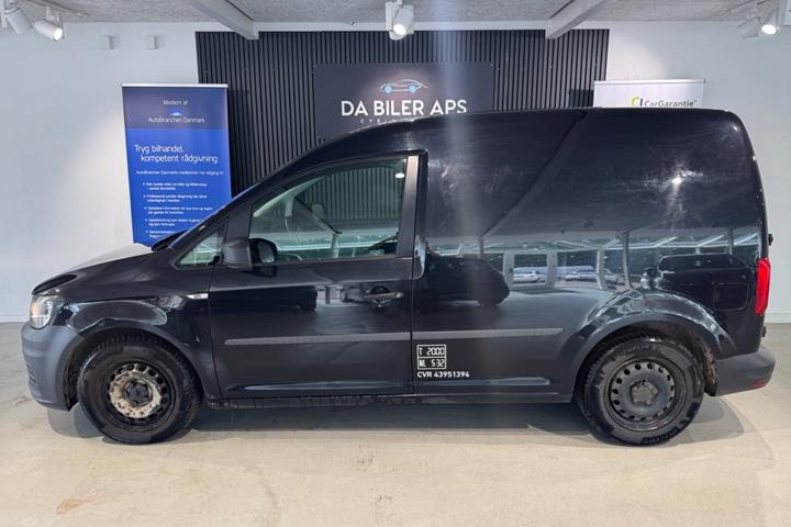 Gul VW Caddy fra 2015
