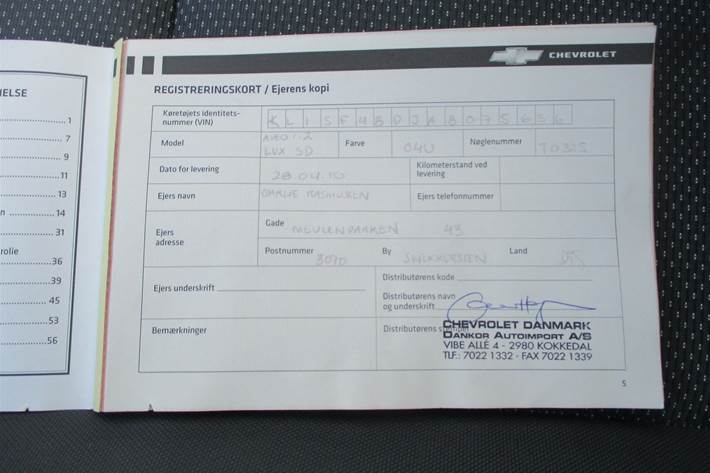 Sort Chevrolet Aveo fra 2010
