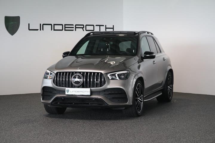 Orange Mercedes GLE450 fra 2019 set udefra