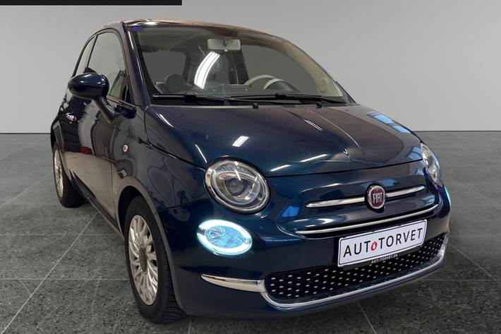 Blå Fiat 500 fra 2016