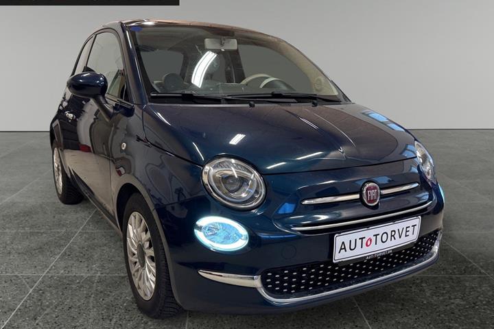 Blå Fiat 500 fra 2016