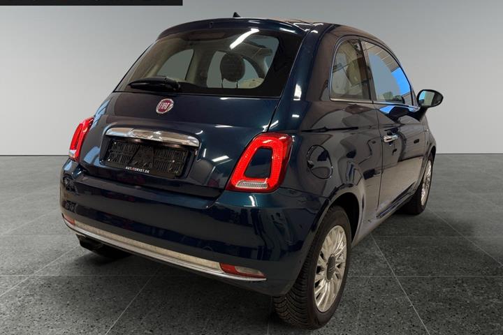 Blå Fiat 500 fra 2016
