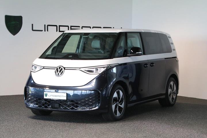 Blå VW ID.Buzz fra 2023 set udefra