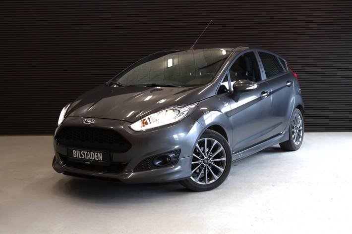 Grå Ford Fiesta fra 2017 set udefra