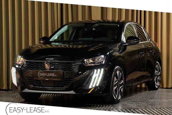 Sort Peugeot 208 fra 2025 set udefra