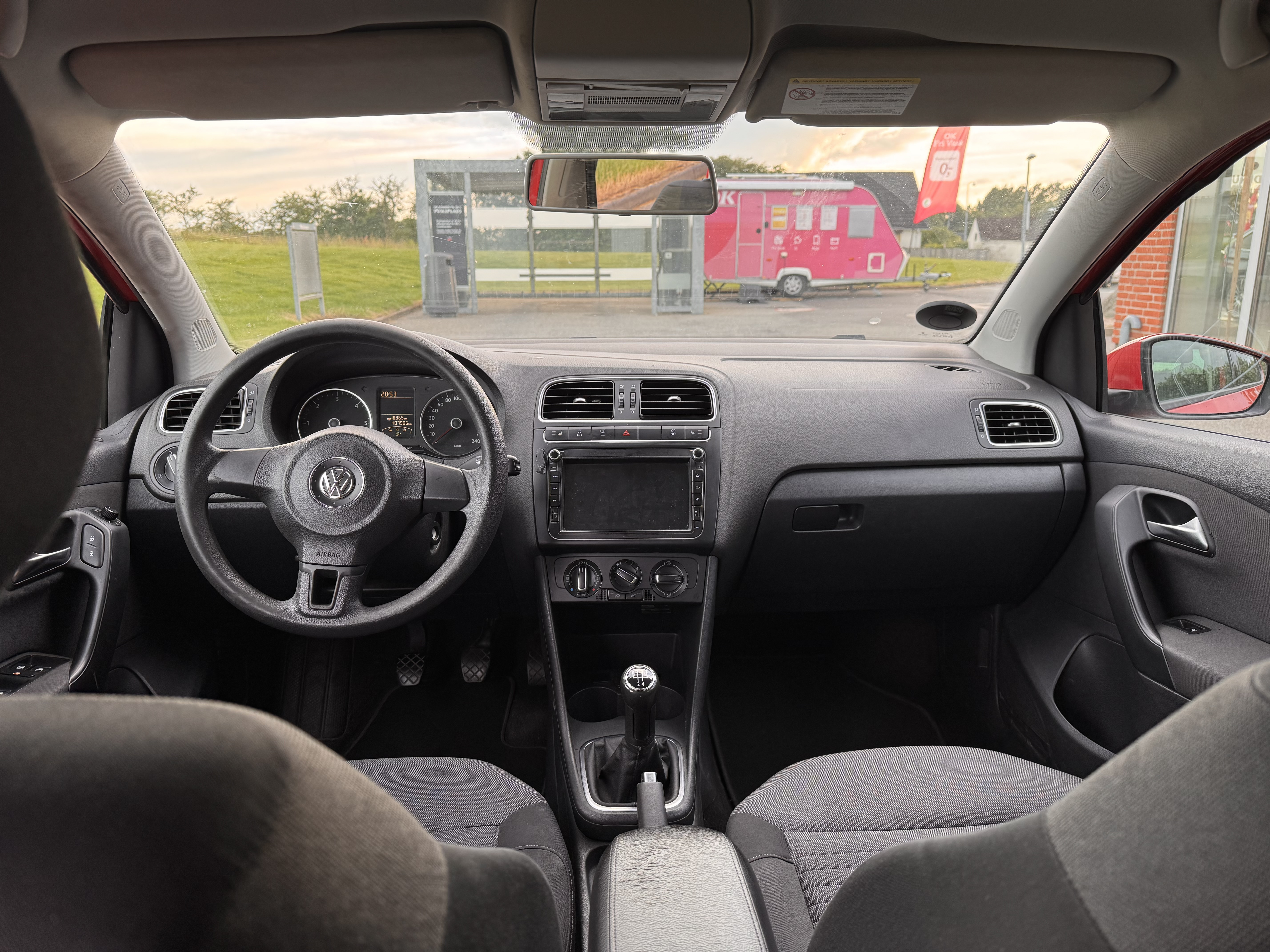 Rød VW Polo fra 2010