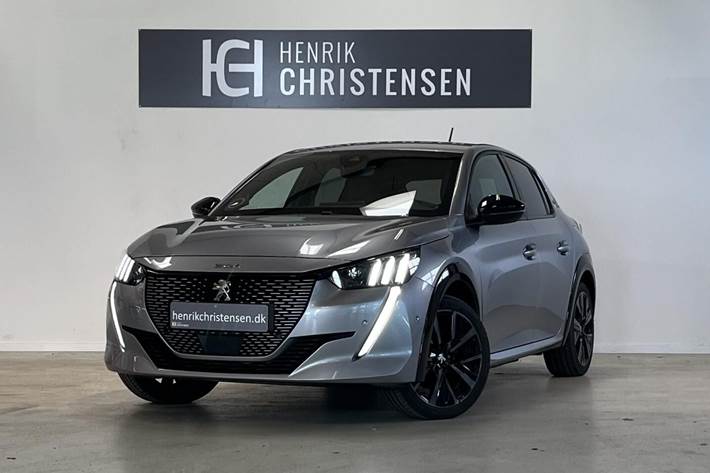 Grå Peugeot e-208 fra 2023