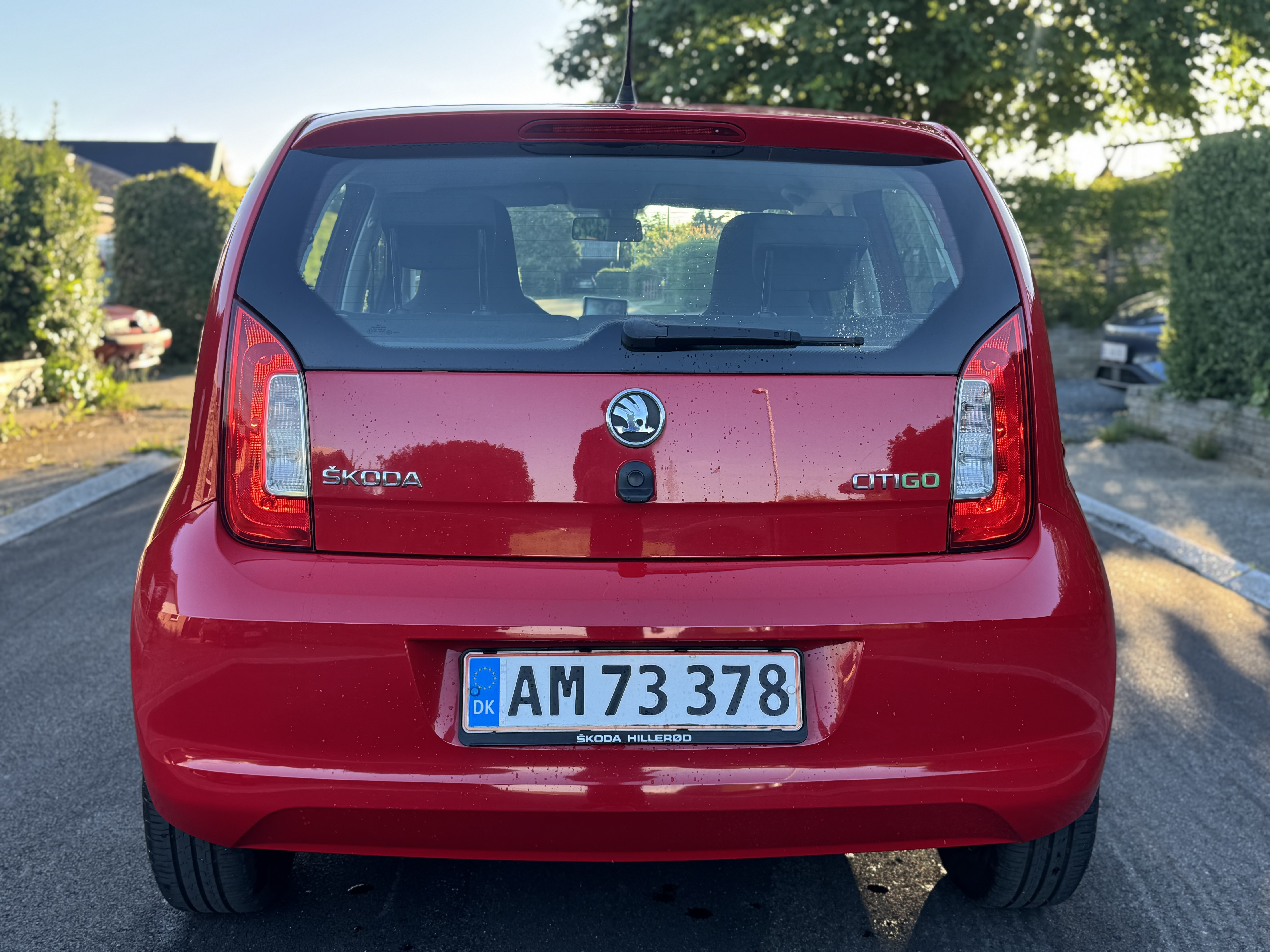 Rød Skoda Citigo fra 2014