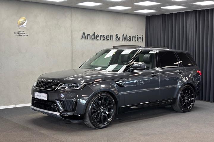 Grå Land Rover Range Rover sport fra 2018 set udefra