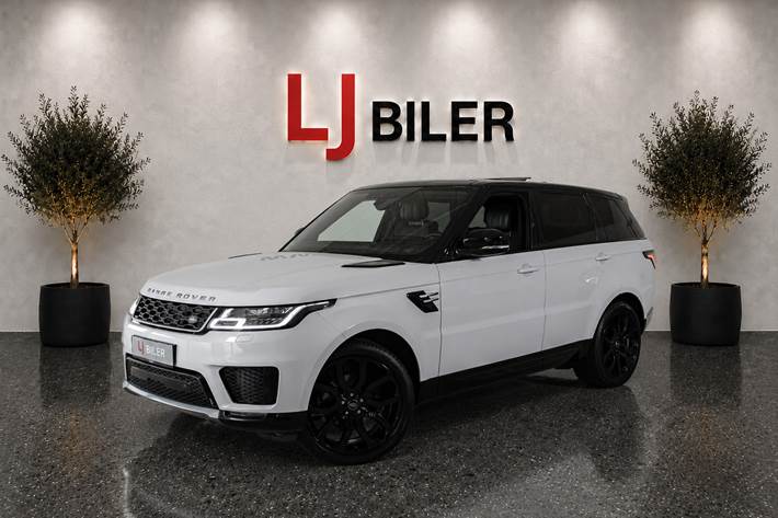 Hvid Land Rover Range Rover sport fra 2019 set udefra