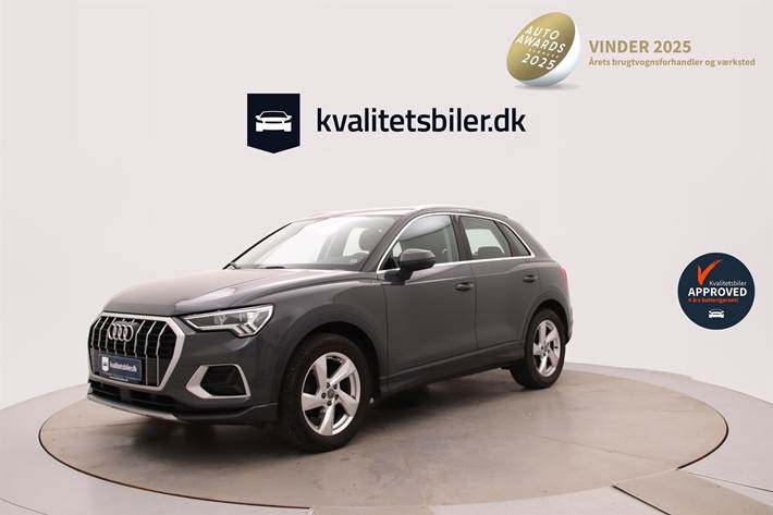 Grå Audi Q3 fra 2019 set udefra
