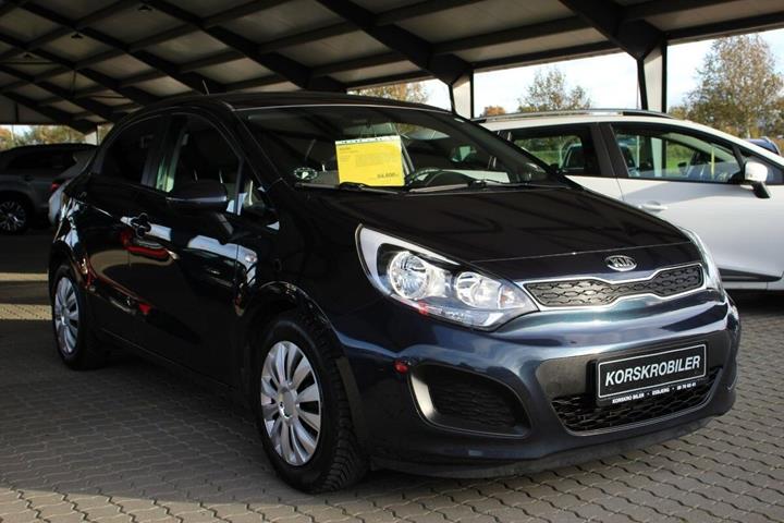 Blå Kia Rio fra 2015 set udefra