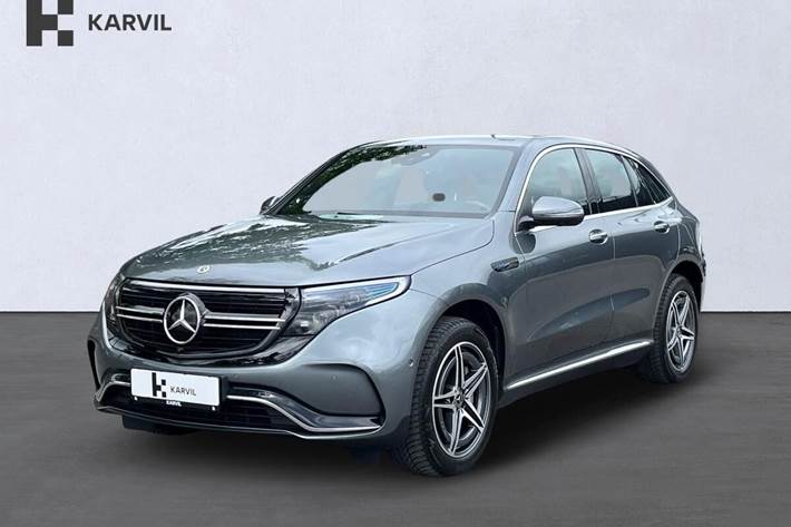Grå Mercedes EQC400 fra 2023 set udefra