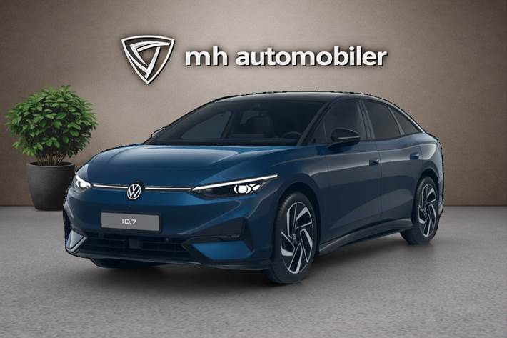 Blå VW ID.7 fra 2025 set udefra