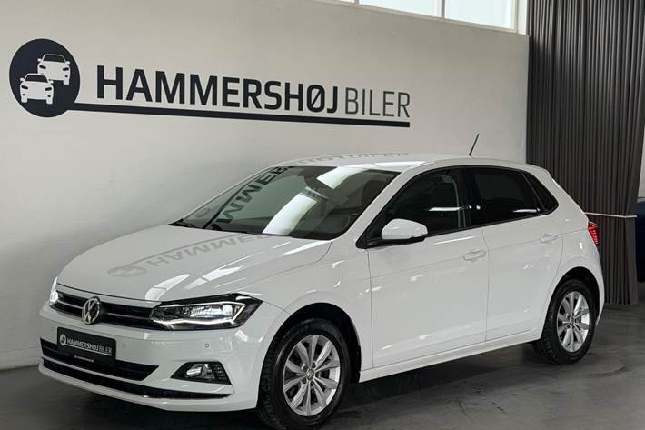Hvid VW Polo fra 2019 set udefra
