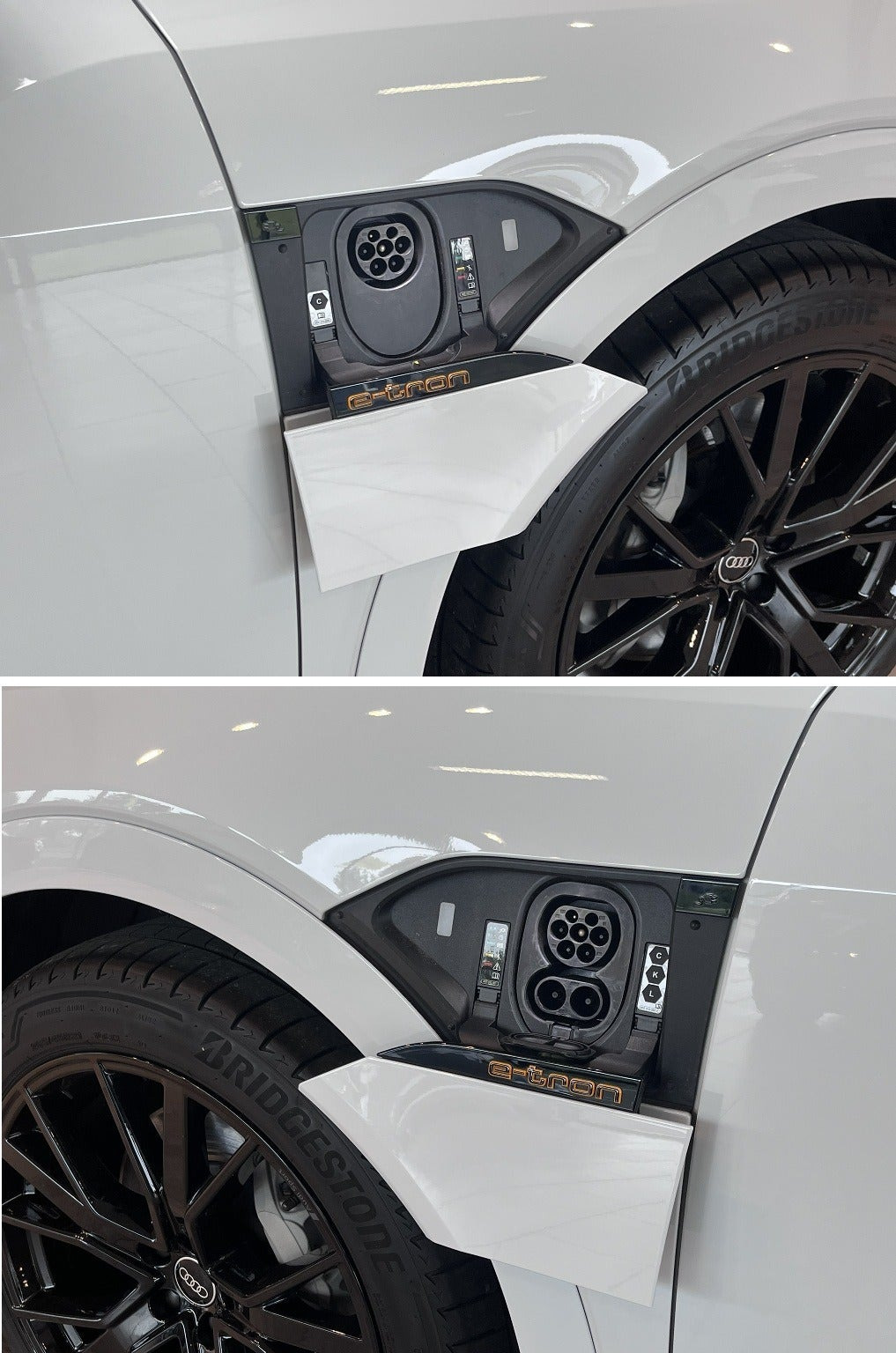 Hvid Audi e-tron fra 2023