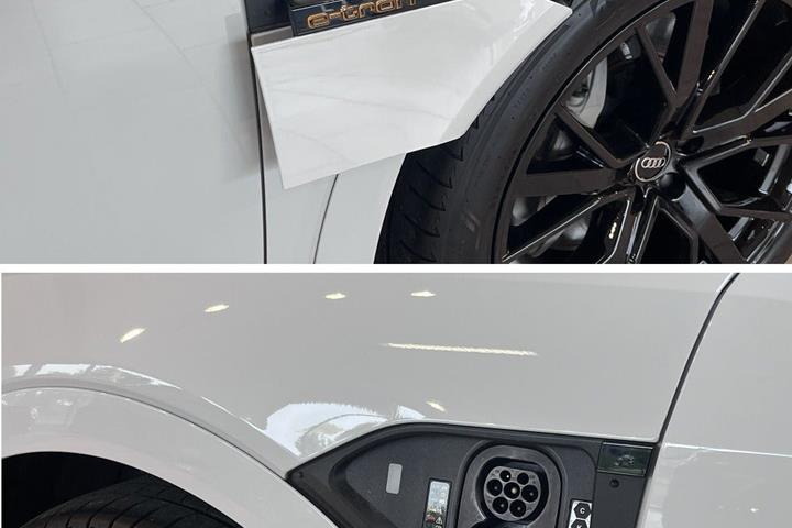 Hvid Audi e-tron fra 2023