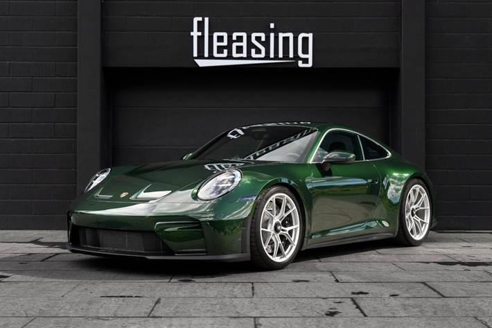 Grøn Porsche 911 GT3 fra 2026 set udefra