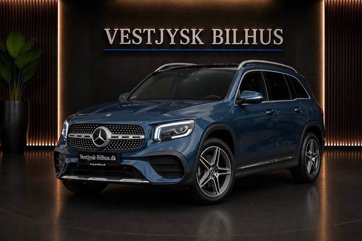 Blå Mercedes GLB220 d fra 2023