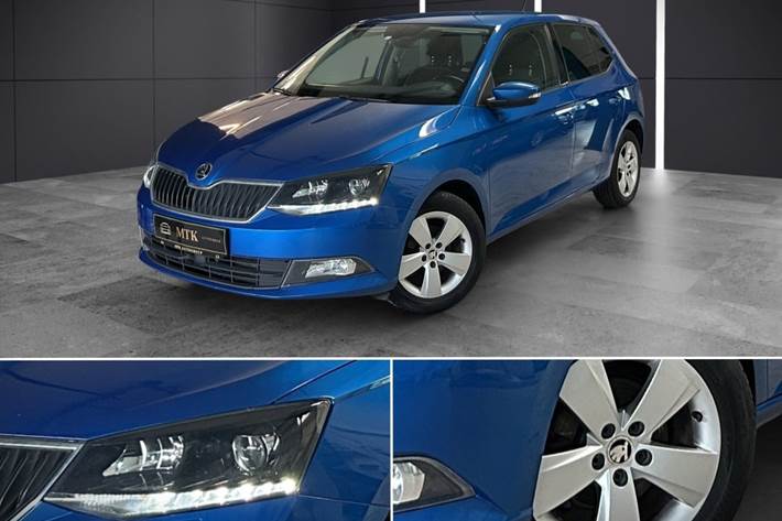 Blå Skoda Fabia fra 2016