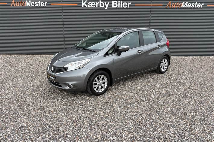 Grå Nissan Note fra 2014 set udefra