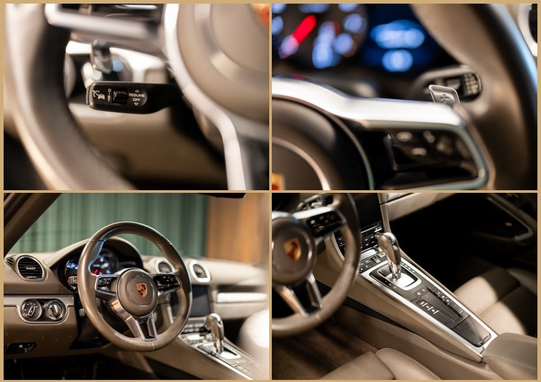 Grå Porsche 718 Cayman S fra 2016 set indefra