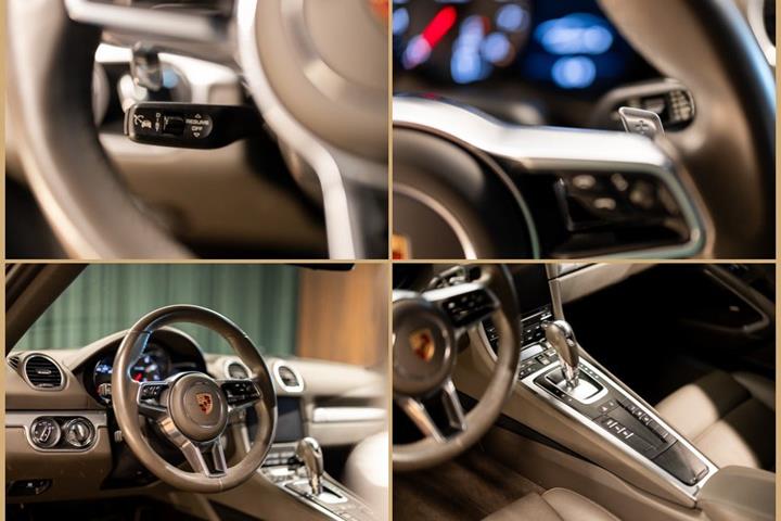 Grå Porsche 718 Cayman S fra 2016 set indefra
