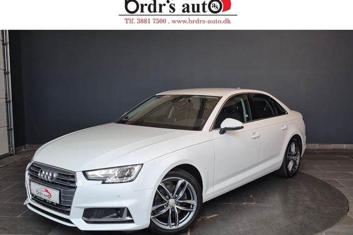 Hvid Audi A4 fra 2019 set udefra