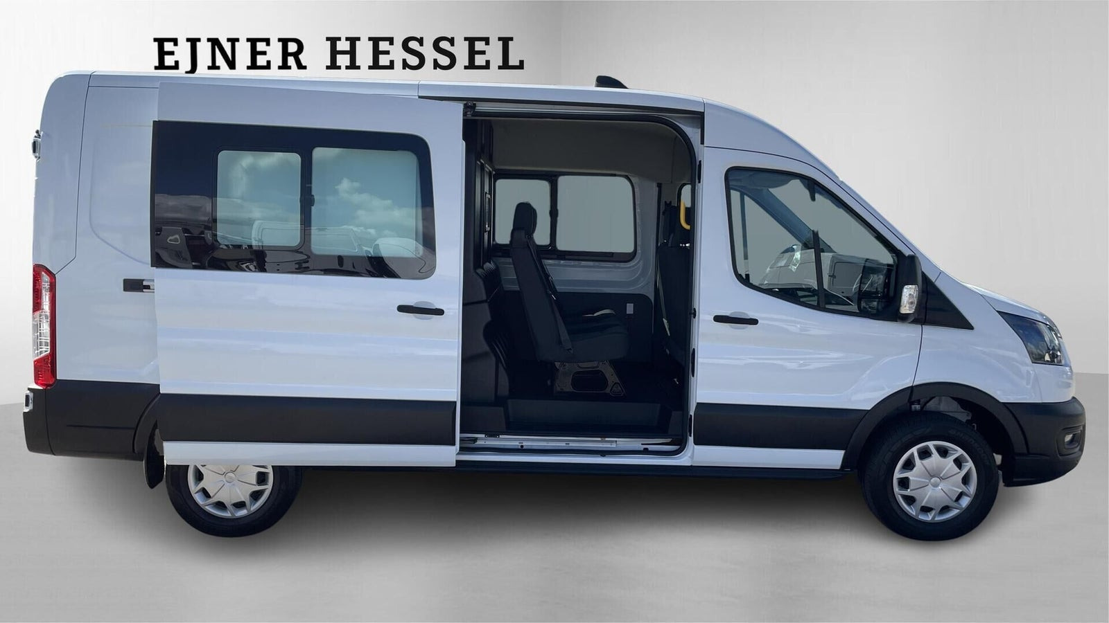 Hvid Ford E-Transit 390 L3 Van fra 2022 set udefra
