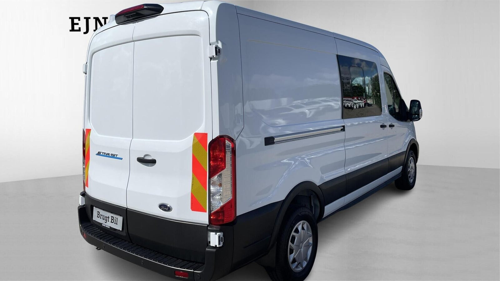 Hvid Ford E-Transit 390 L3 Van fra 2022 set udefra