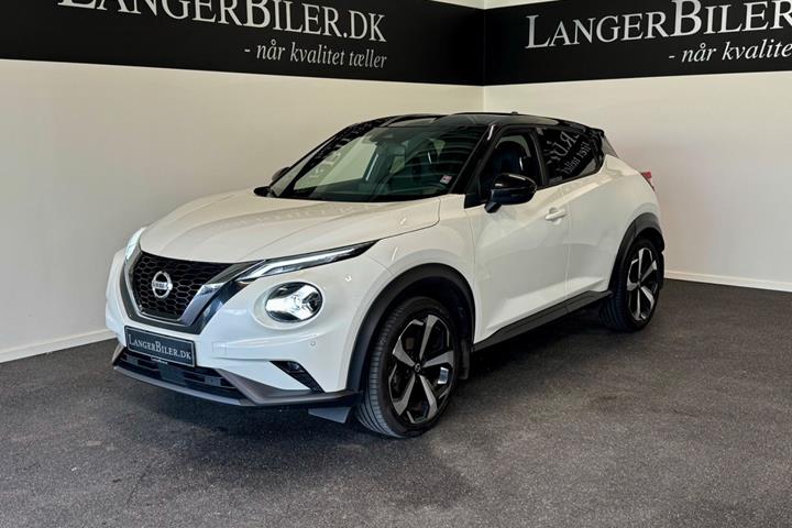 Hvid Nissan Juke fra 2020 set udefra