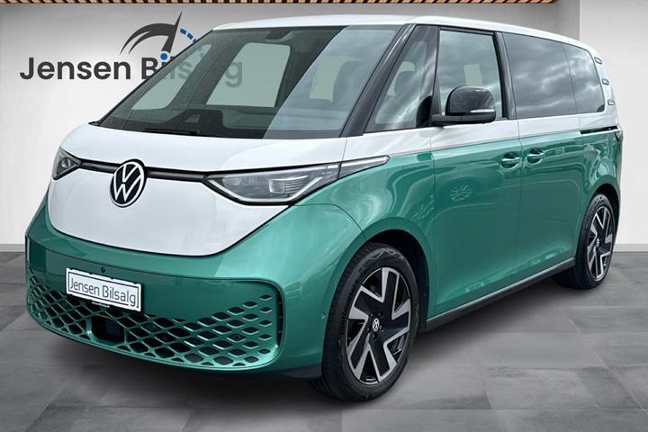 Grøn VW ID.Buzz fra 2024 set udefra