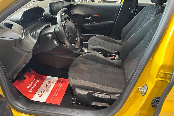 Gul Peugeot 208 fra 2021