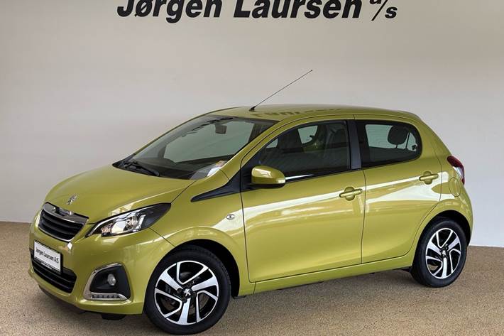 Gul Peugeot 108 fra 2019