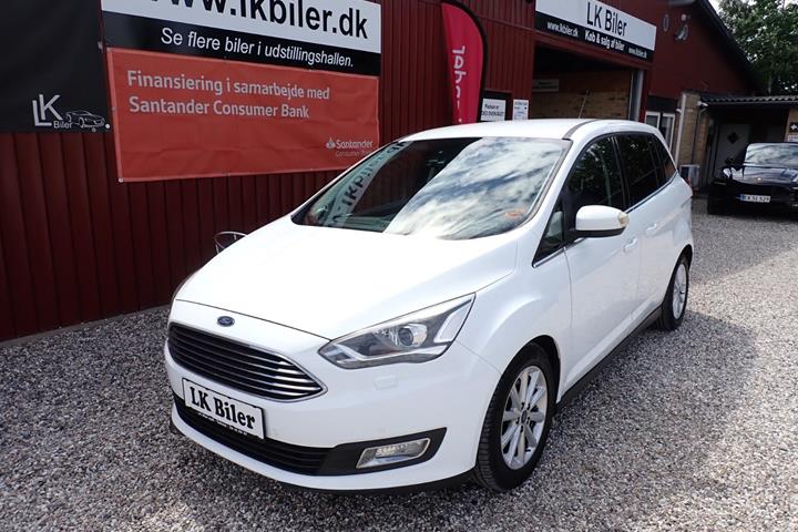 Hvid Ford Grand C-Max fra 2015 set udefra