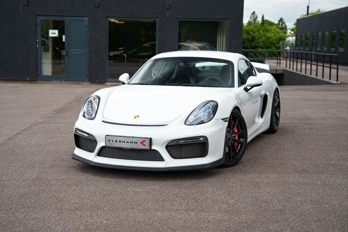 Hvid Porsche Cayman GT4 fra 2016