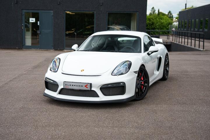 Hvid Porsche Cayman GT4 fra 2016