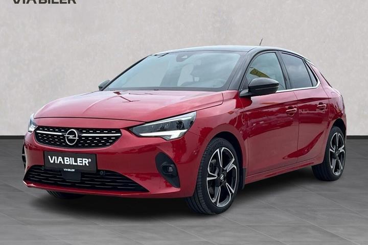 Rød Opel Corsa fra 2023 set udefra