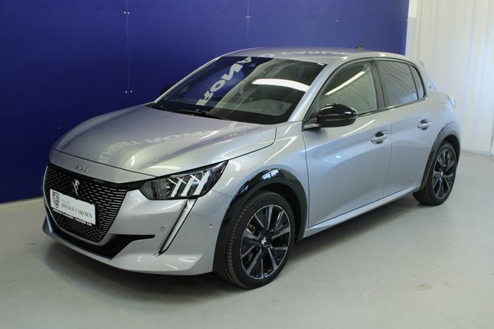 Sølv Peugeot e-208 fra 2023